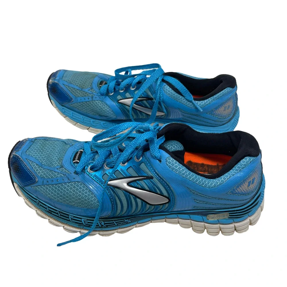 Brooks Glycerin 11 Blue Black Running Shoes Sneakers 1201372A560 Women 10 Narrow